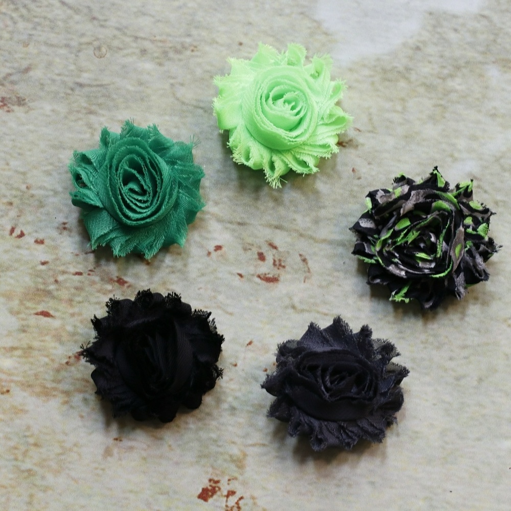 New set of 5 shabby chic hair clips